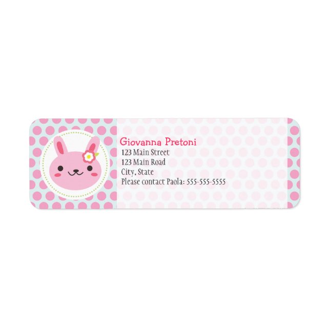 Pink Kawaii Bunny and Polka Dots (Vorne)
