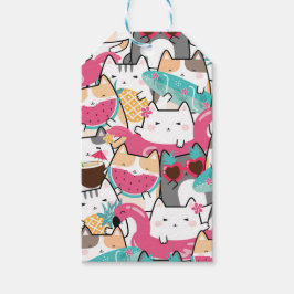 Pink Kawaii Cats Pool Gastgeschenk oder Geschenkanhänger