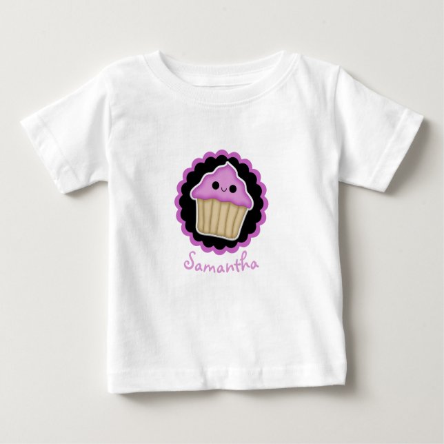 Pink Kawaii Cupcake Kleinkind Shirt (Vorderseite)