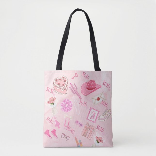 Pink Kawaii girly Tote Bag. (Vorderseite)