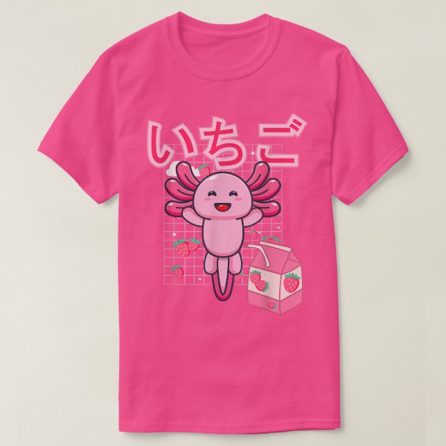 Pink Kawaii Japanisch Ästhetik Erdbeere Milch schn T-Shirt (Design vorne)