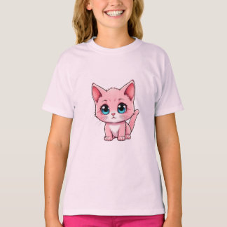 Pink Kawaii Kitten T-Shirt