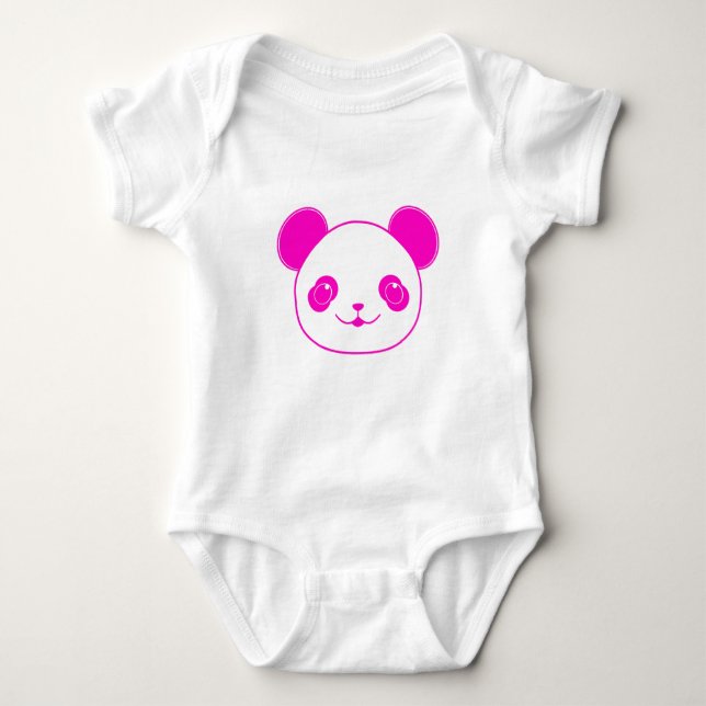Pink Kawaii Panda Bear Baby Strampler (Vorderseite)