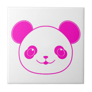 Pink Kawaii Panda Bear Fliese