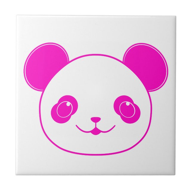 Pink Kawaii Panda Bear Fliese (Vorderseite)