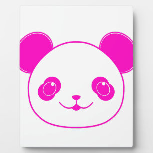 Pink Kawaii Panda Bear Fotoplatte