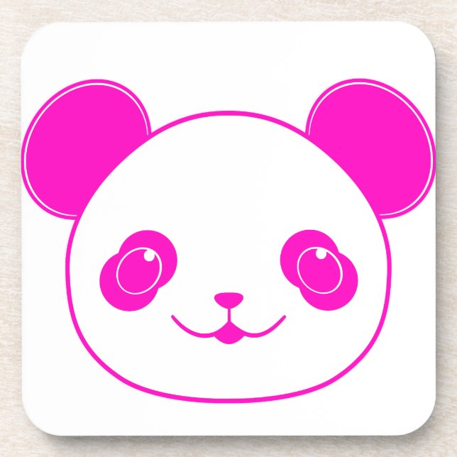 Pink Kawaii Panda Bear Getränkeuntersetzer (Vorderseite)