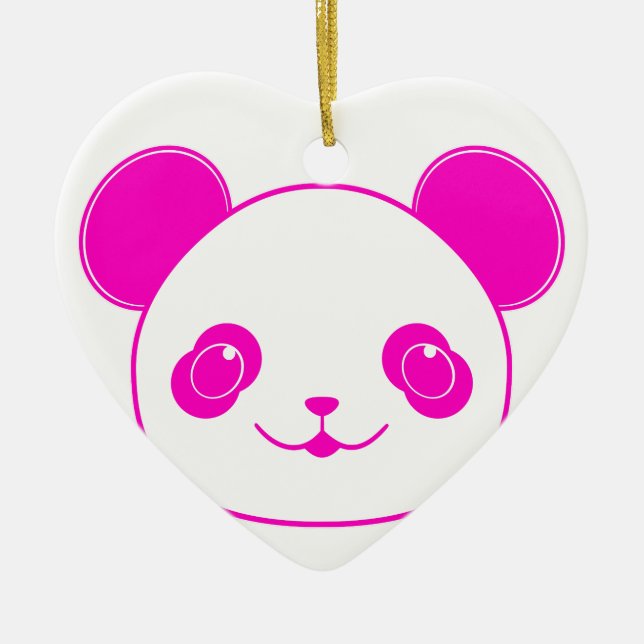 Pink Kawaii Panda Bear Keramik Ornament (Vorne)