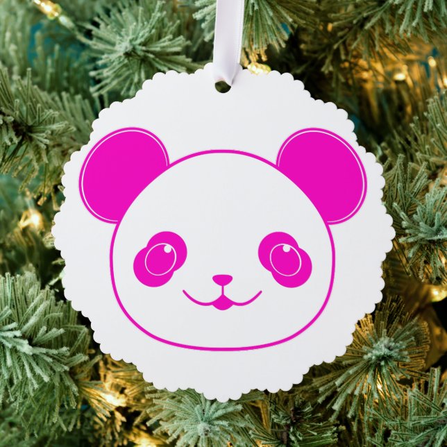 Pink Kawaii Panda Bear Ornament Karte (Insitu (Baum))