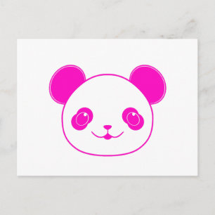 Pink Kawaii Panda Bear Postkarte