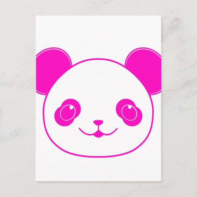 Pink Kawaii Panda Bear Postkarte (Vorderseite)