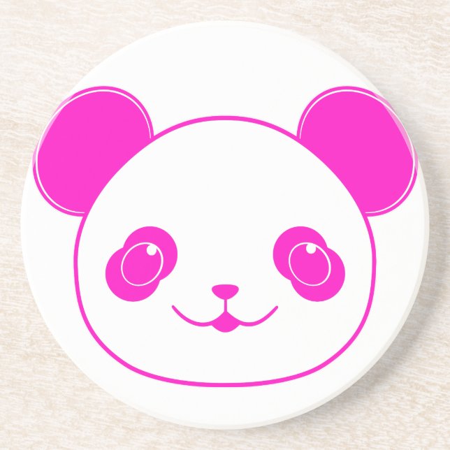 Pink Kawaii Panda Bear Sandstein Untersetzer (Vorne)