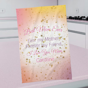 Pink Keepake Beste Mama je Template Mütter Tag Geschirrtuch