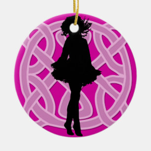 Pink-keltische Tänzer-Verzierung Keramik Ornament