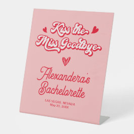 Pink Kiss, der Junggeselinnen-Abschied-Abschiedsze Sockelschild