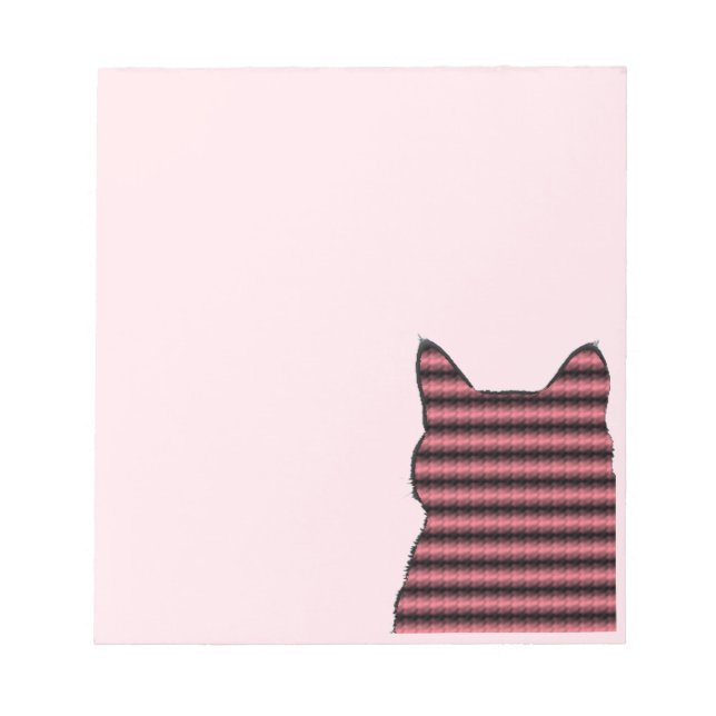 Pink Kitten Cat in der Ecke Notizblock (Vorderseite)