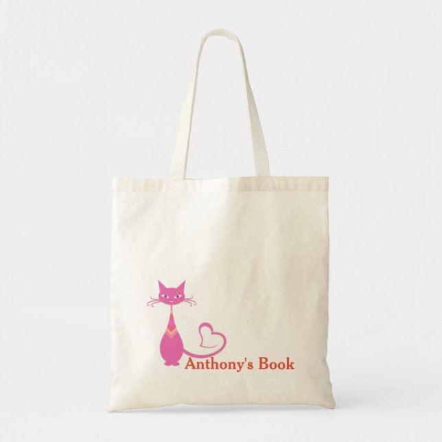 Pink Kitten Kinder die Bibliothek Tote Tasche (Vorne)