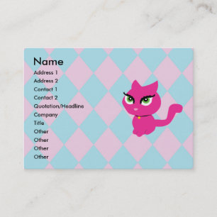 Pink Kitty Cat Business Cards Visitenkarte