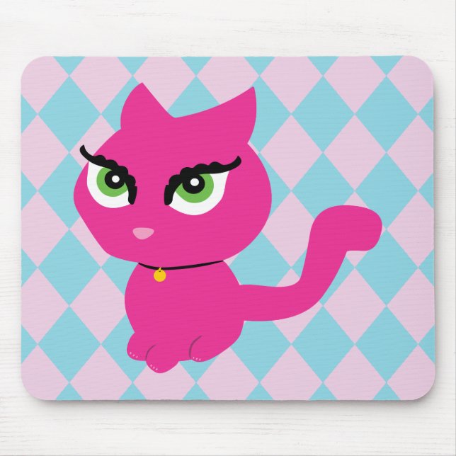 Pink Kitty Cat Mousepad (Vorne)