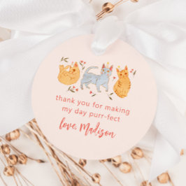 Pink Kitty Cat Purr-fect Geburtstagsparty Geschenkanhänger