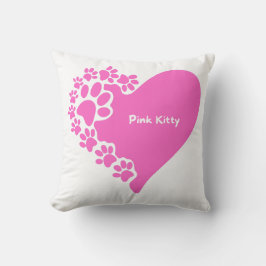 Pink Kitty paws heart pillow for cat lover women Kissen