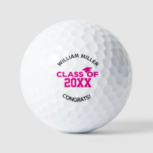 Pink-Klasse 2025 Abschluss Individuelle Name & Tex Golfball