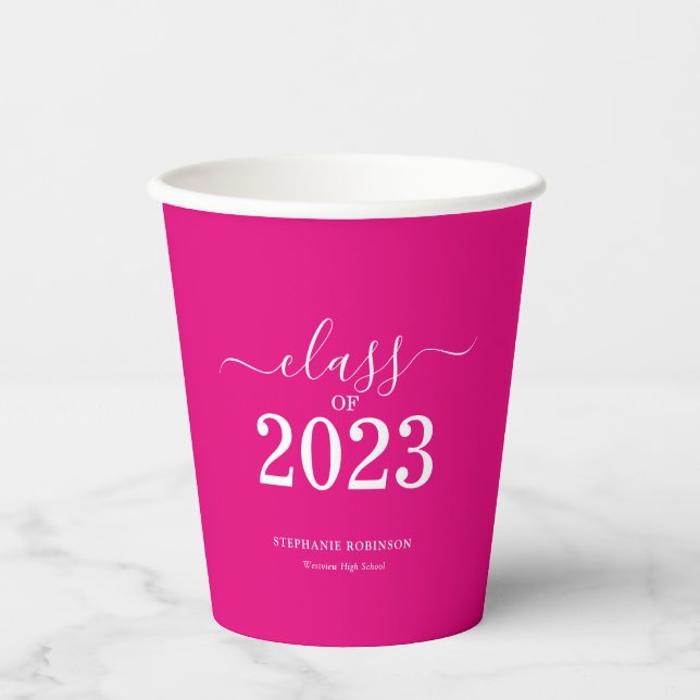 Pink-Klasse der Graduierungspartei 2023 Pappbecher (Vorderseite)
