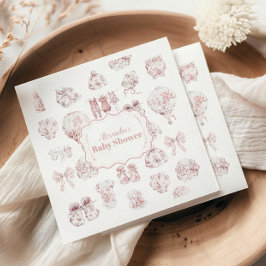 Pink Kleidung Toile De Jouy Baby Dusche Serviette