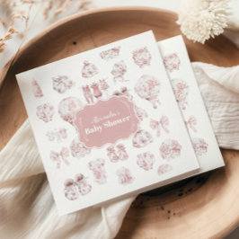 Pink Kleidung Toile De Jouy Baby Dusche Serviette