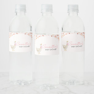 Pink Kleine Alberne Gänsedusche Wasserflaschenetikett