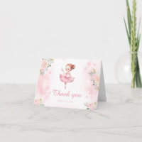 Pink kleine Ballerina Geburtstag danke Karten