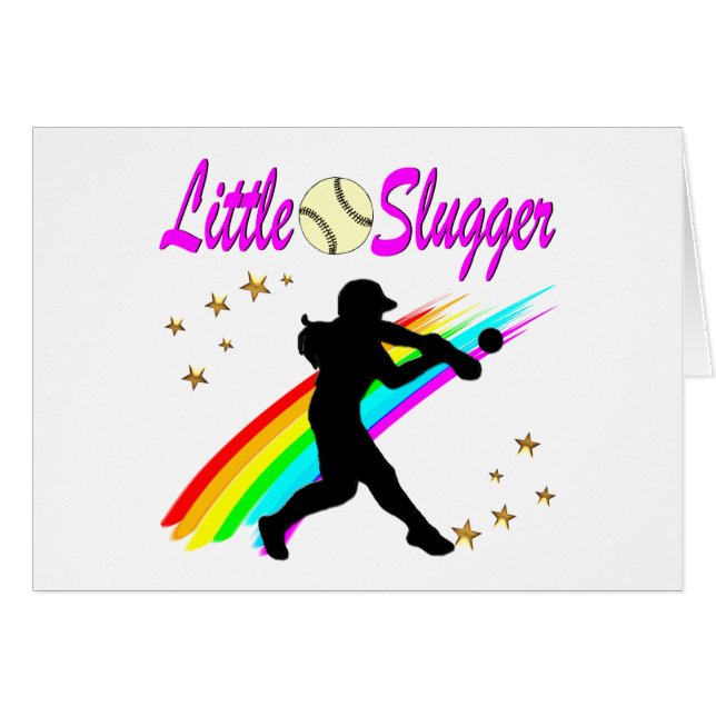 PINK KLEINE LÖSUNG-SOFTBALLMÄDCHEN-DESIGN (Vorderseite (Horizontal))
