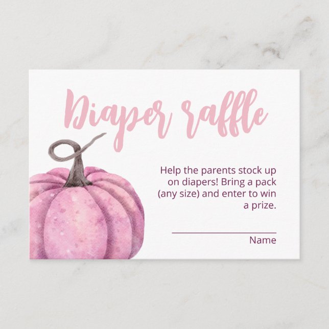 Pink kleine Pumpkin Girl Dusche Begleitkarte (Vorderseite)