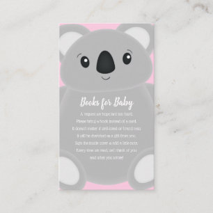 Pink Koala Bear Baby Dusche Begleitkarte
