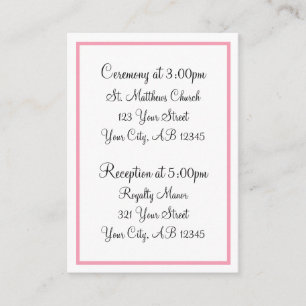 Pink Kontur Guest Info Cards Begleitkarte