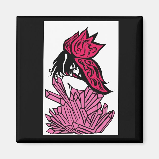 Pink Kristall Fee Magnet (Vorne)