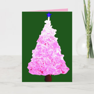 Pink-Kristall-Weihnachtsbaum Karte