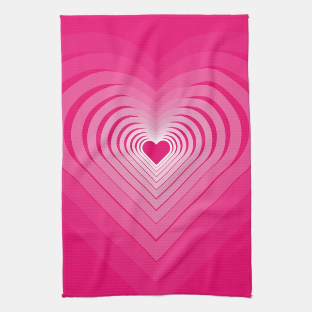 Pink Küchentuch mit Herz (Vertikal)
