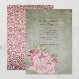 PINK Kürbis Herbsternte - Hochzeitseinladung Einladung