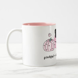 Pink Kürbis Thanksgiving  Zweifarbige Tasse