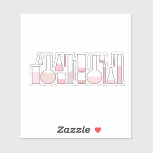 Pink Laborgläser Aufkleber