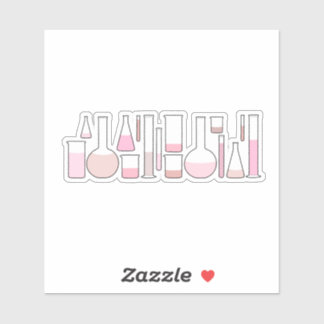 Pink Laborgläser Aufkleber