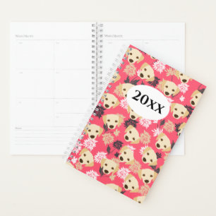Pink Labrador Planner Notebook Planer