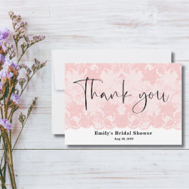 Pink Lace Brautparty Danke Karte