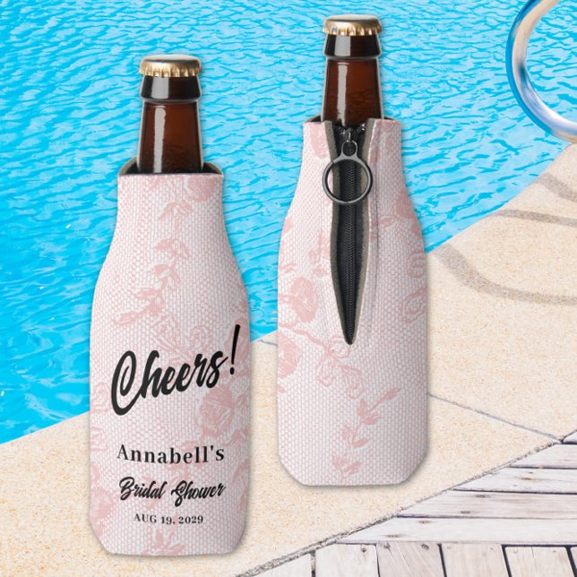 Pink Lace Brautparty Flasche Cooler Flaschenkühler (Von Creator hochgeladen)