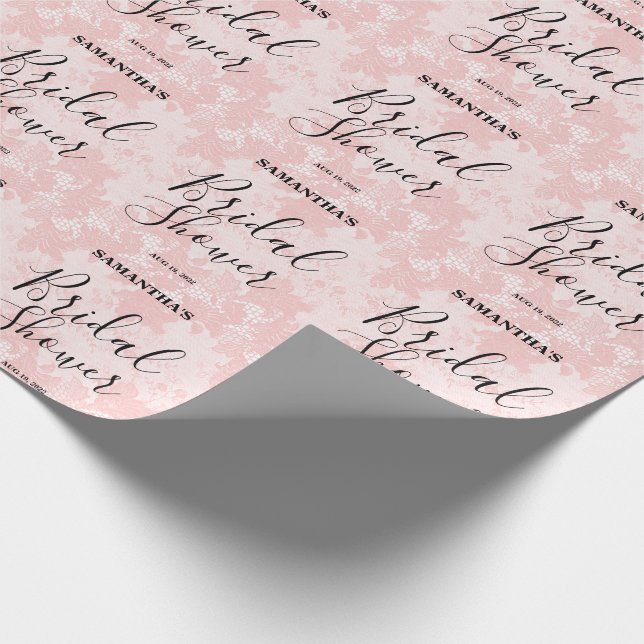 Pink Lace Brautparty Geschenkpapier (Ecke)
