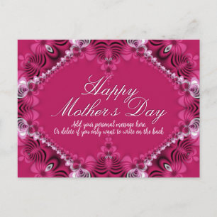Pink Lace Elegance Mothers Day Postkarte