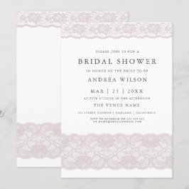 Pink Lace Elegante Moderne Brautdusche Einladung