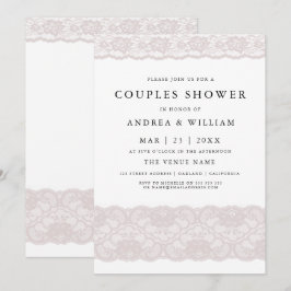 Pink Lace Elegante Moderne Paare Dusche Einladung