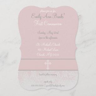 Pink Lace First Holy Community Design Einladung